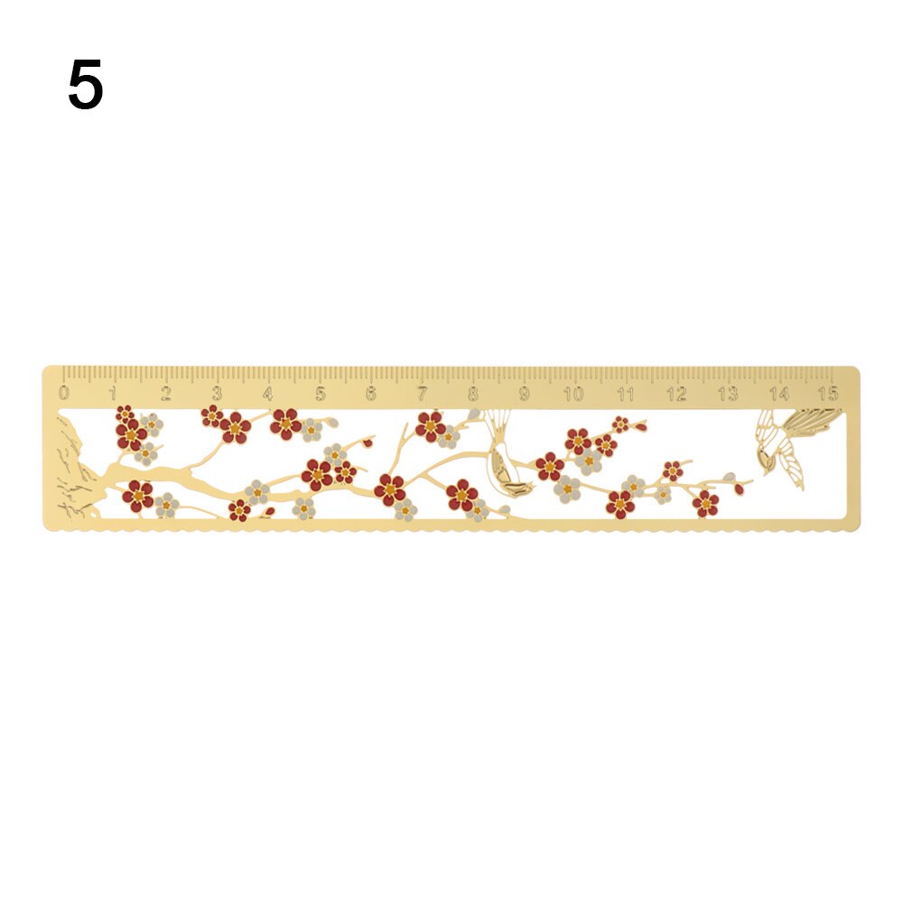 Metal Panda Hollow Rulers Chinese Element Bookmark Ruler Book Holder Measuring Tools Stationery Student Drawing Supplies: 5