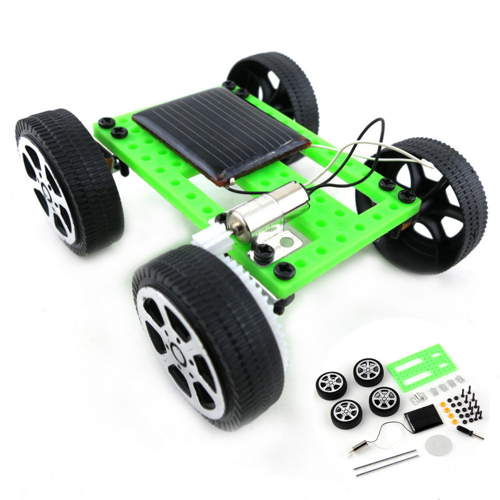 MUQGEW Mini Zonne-energie Speelgoed DIY Auto Kit Kinderen Educatief Gadget Hobby Grappige Kinderen Jongens Solar Auto Speelgoed