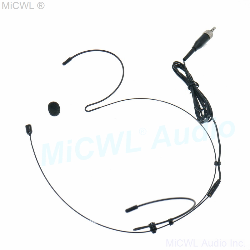 Micrófono de auriculares negro auténtico oculto para Sennheiser G2 G3 G4 G5 BeltPack enchufes de bloqueo de 3,5mm