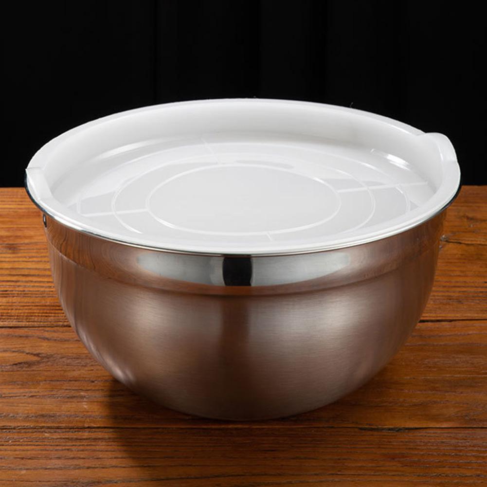 Thicken Stainless Steel Mixing Bowl + Lid Set for Beat Eggs Knead Dough Soup Bowl