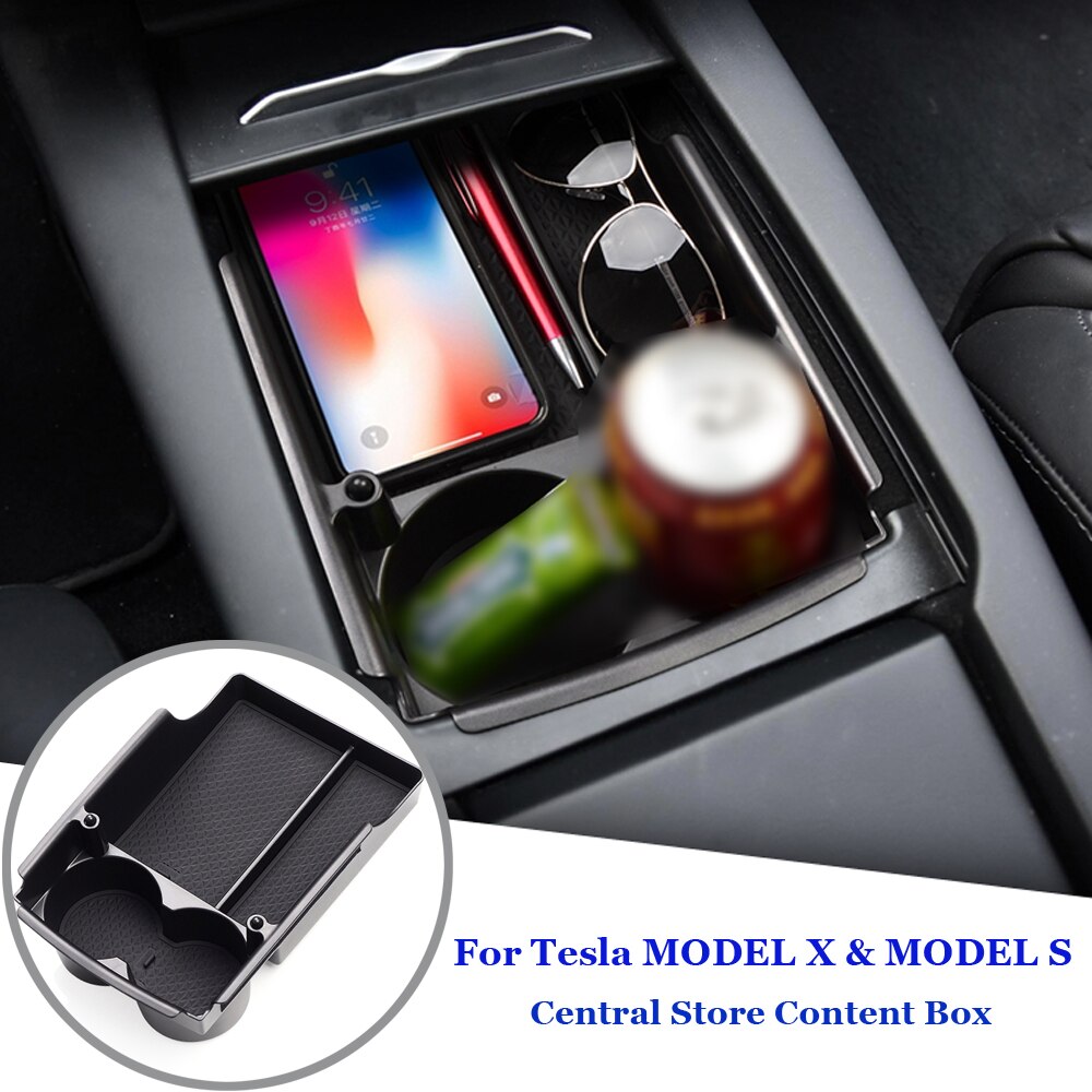 For Tesla MODEL X & MODEL S Car Center Console Tray Armrest Box Storage Case