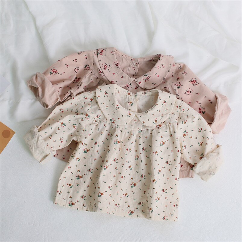 Girls clothes long sleeve shirts for girls blouse cotton baby girls princess floral shirts toddler casual tops cozy children