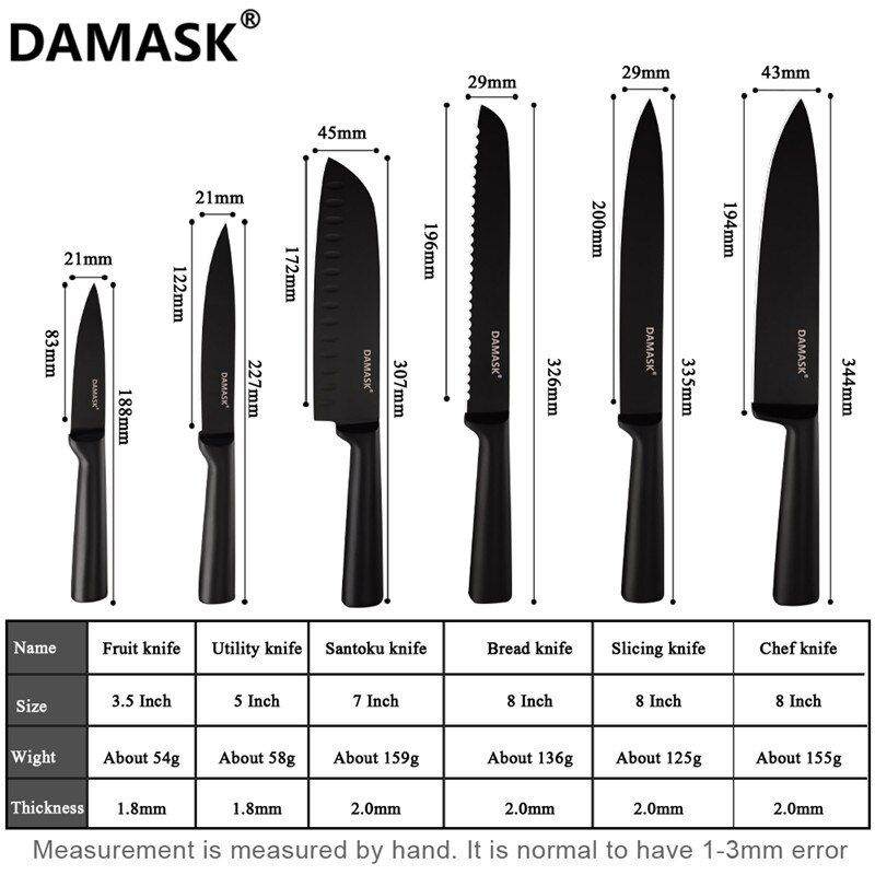 Juego de cuchillos Damasco de acero inoxidable 3cr13, utensilio de cocina para cortar pan, Santoku, Chef, accesorio de cocina