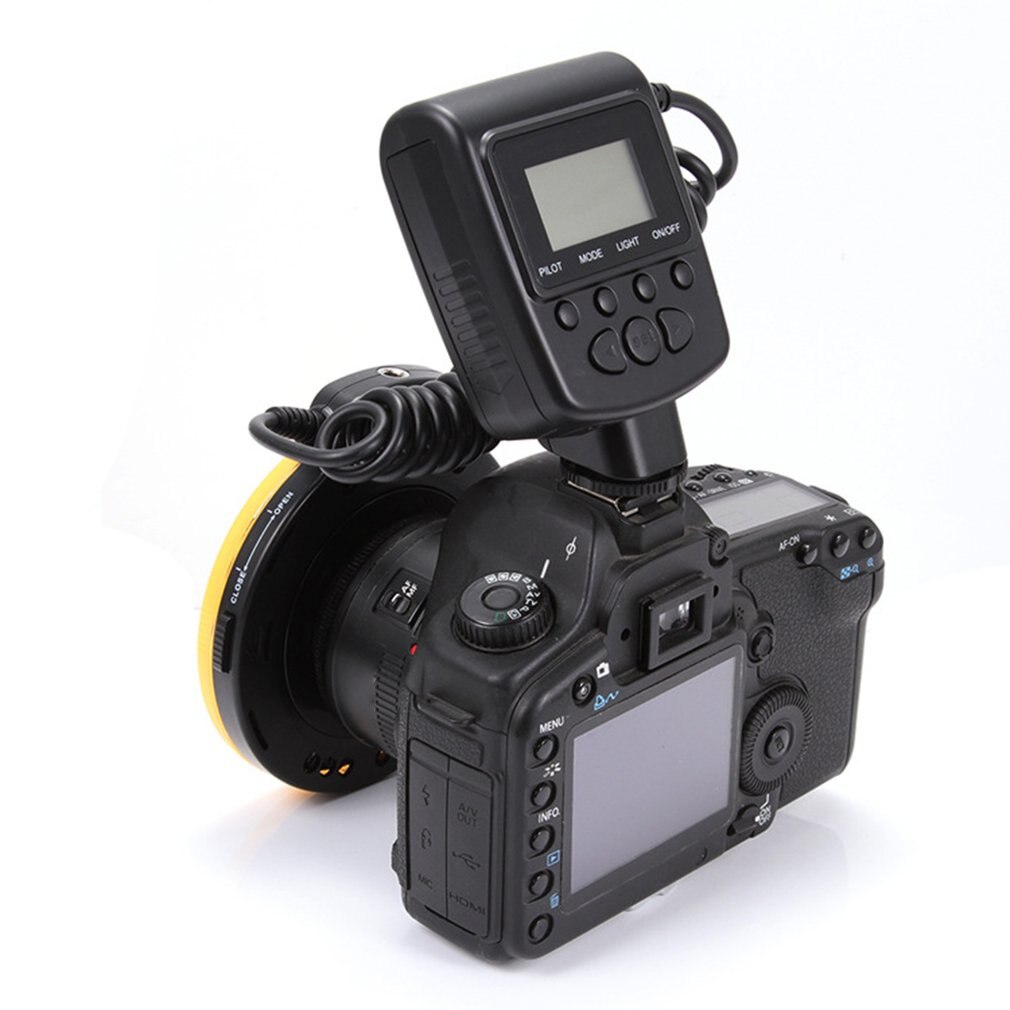 Lampe Flash annulaire LED Macro pour Canon, Nikon, Panasonic, Pentax, Olympus, appareil photo DSLR