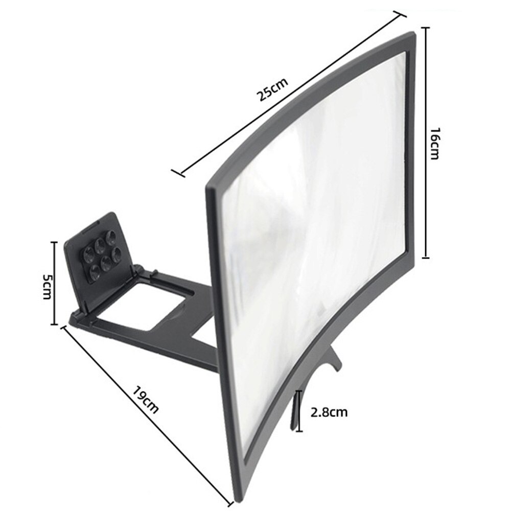 12inch Mobile Phone Curved Screen Amplifier HD 3D Video Mobile Phone Magnifying Glass Stand Bracket Phone Holder