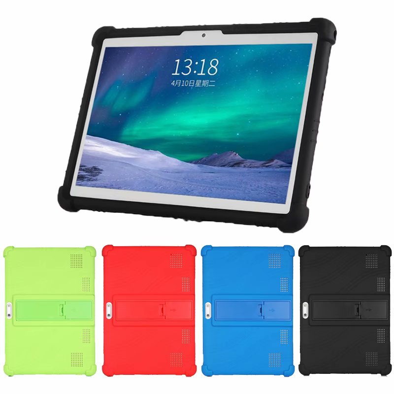 10.1 '' universele zachte siliconen hoes voor 10 10.1 inch android tablet pc schokbestendig effen gekleurde achterkant beschermende schaal + pen