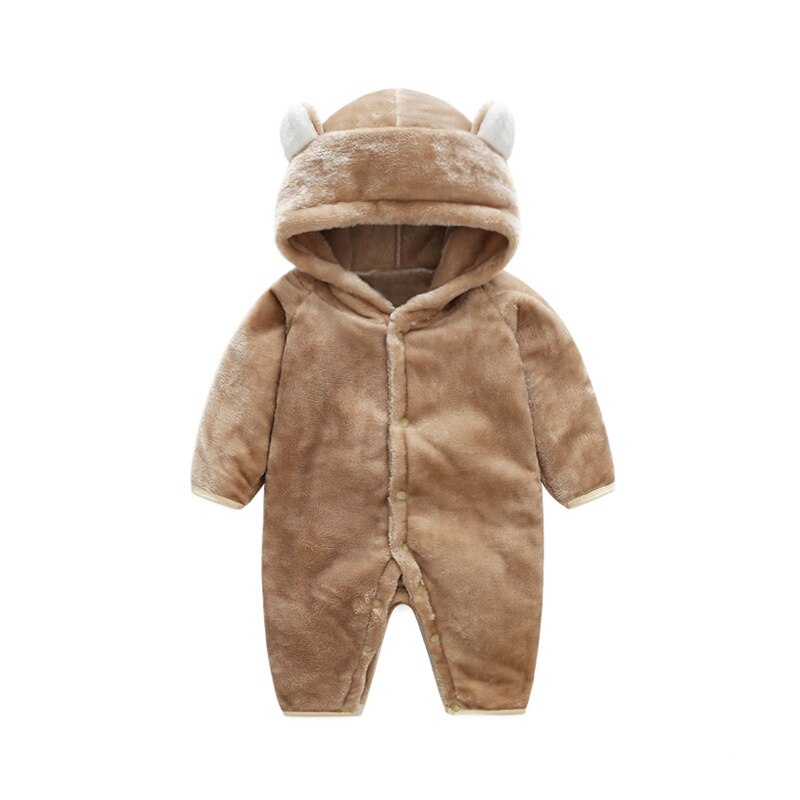 Tem Doger-body pour nourrissons garçons et filles unisexe, Pajames, mignon à manches longues, body à capuche, -né, barboteuse bébés: COFFEE / 3M