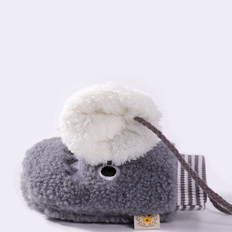 Products For Autumn And Winter Children'S Mittens Cute Warm And Cold-Proof Plus Cashmere Anti-Lost Gloves