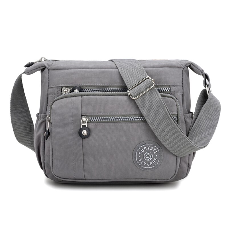 Vrouwen Handtassen Messenger Bag Waterdicht Doek Zak Goede Diagonaal Tas Schoudertas En Verzamelen Portemonnee: light grey