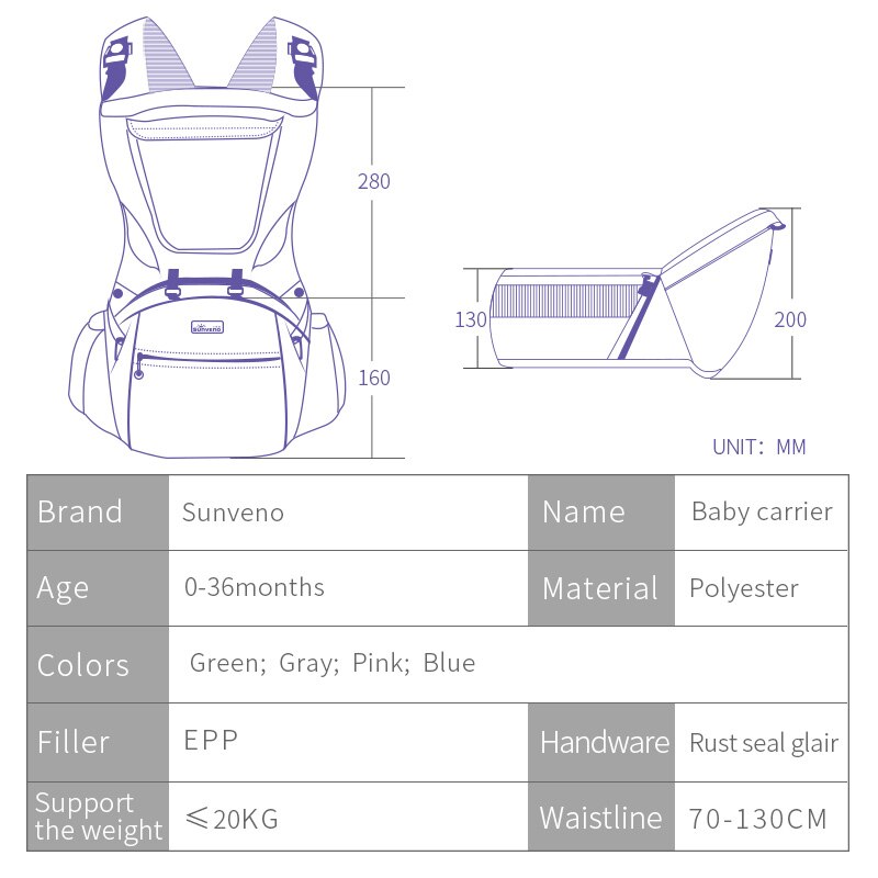 Sunveno mærke ergonomisk bæresele slynge rygsæk 360 hoftestol baby wrap slynge til nyfødt kænguru babyholder bælte til børn