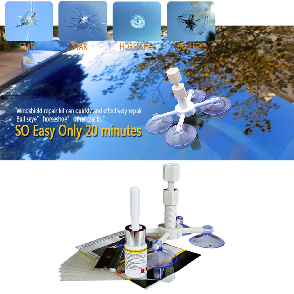 Car Windshield Repair Kit Chip Window Screen Crack Polishing Scratches Glass