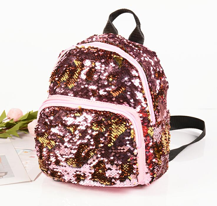 Mode Meisje Pailletten School Rugzak WomenTravel Rugzakken Kids Rugzak Kinderen Sequin Bag mochila feminina: Roze