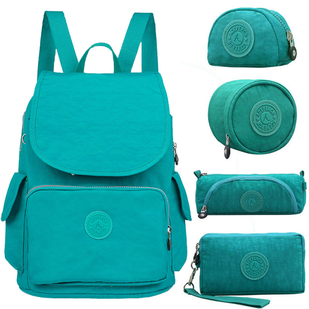Aceperch Vrouwen Nylon Originele Rugzakken Mochila Escolar Feminina Meisje Casual Waterdichte Rugzak Tas Laptop Bagpack Mochilas Mujer: Green