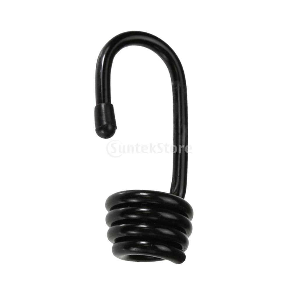 Ganchos de alambre de acero con revestimiento de plástico duradero, cuerda elástica de 8mm, para acampar, barco, Kayak, DIY, multiusos, 10 Uds.