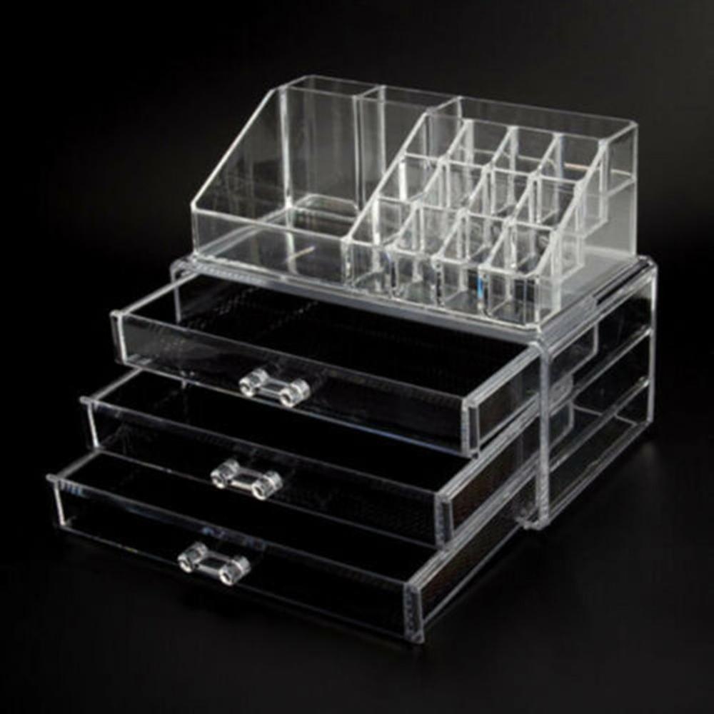 Cosmetische Organizer 2-Layer Laden Opbergdoos Acrilico Bureau Sieraden Organizer Acryl Make Organizer Regeling