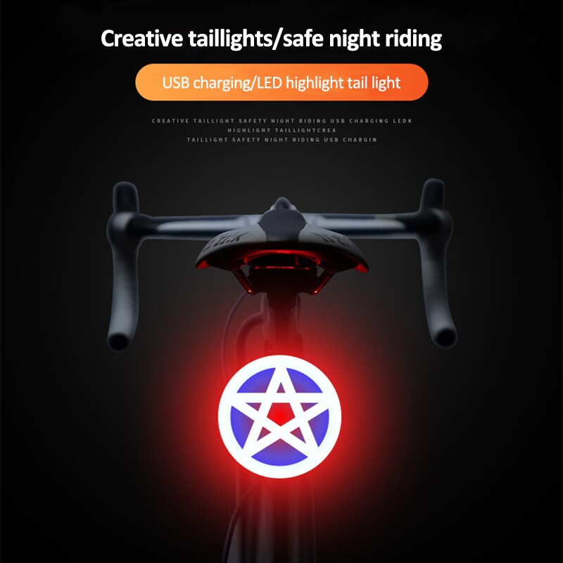 Fiets Licht 5 Verlichting Tailight Modes Fietslicht Usb Charge Led Bike Light Flash Strobe Opsteekt Voor Mountainbike Zadelpen