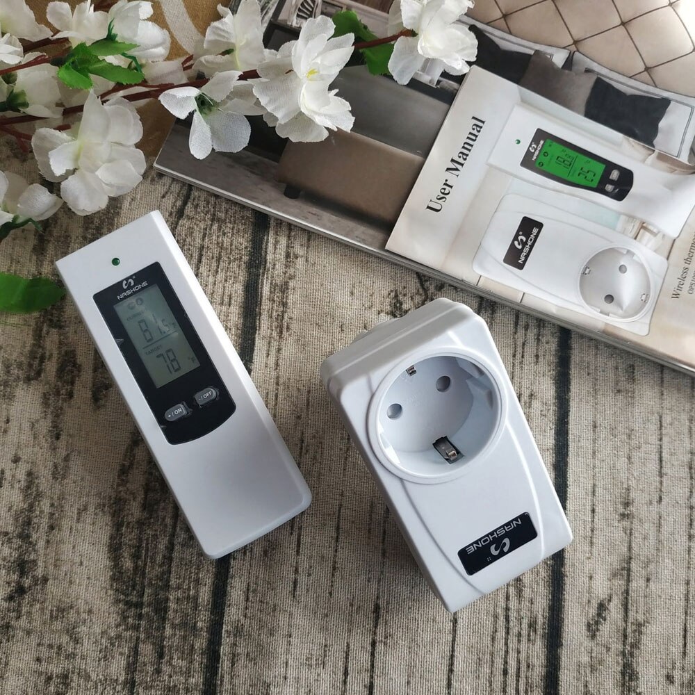 Nashone 110-230V Wireless Heating Thermostat Remote Control Smart Thermostat Temperature Controller EU/US Socket Remote Control