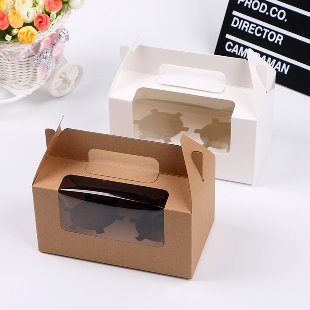 20 st papper två fack muffin boexes cupcake lådor muffins behållare cupcake behållare för packning cupcake