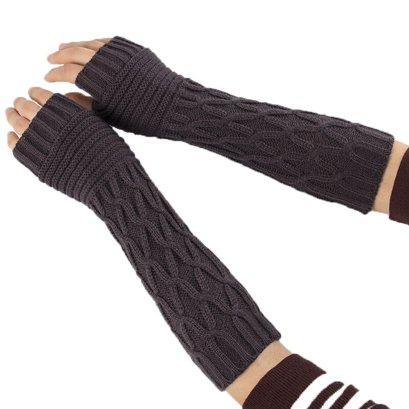 Nuevos guantes de lana con dedos abiertos para otoño e invierno, guantes plegables y cálidos para hombres y mujeres