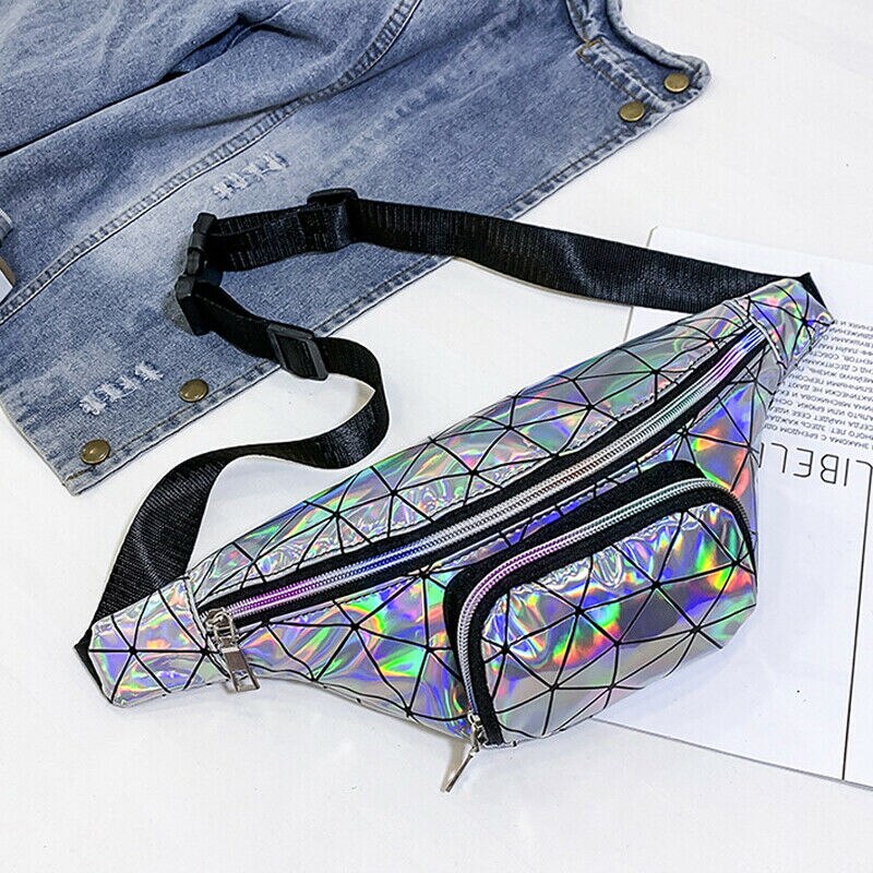 Large Bum Bag Waist Girls Women Traveling Adjustable Travel Pouch Pack: Silver