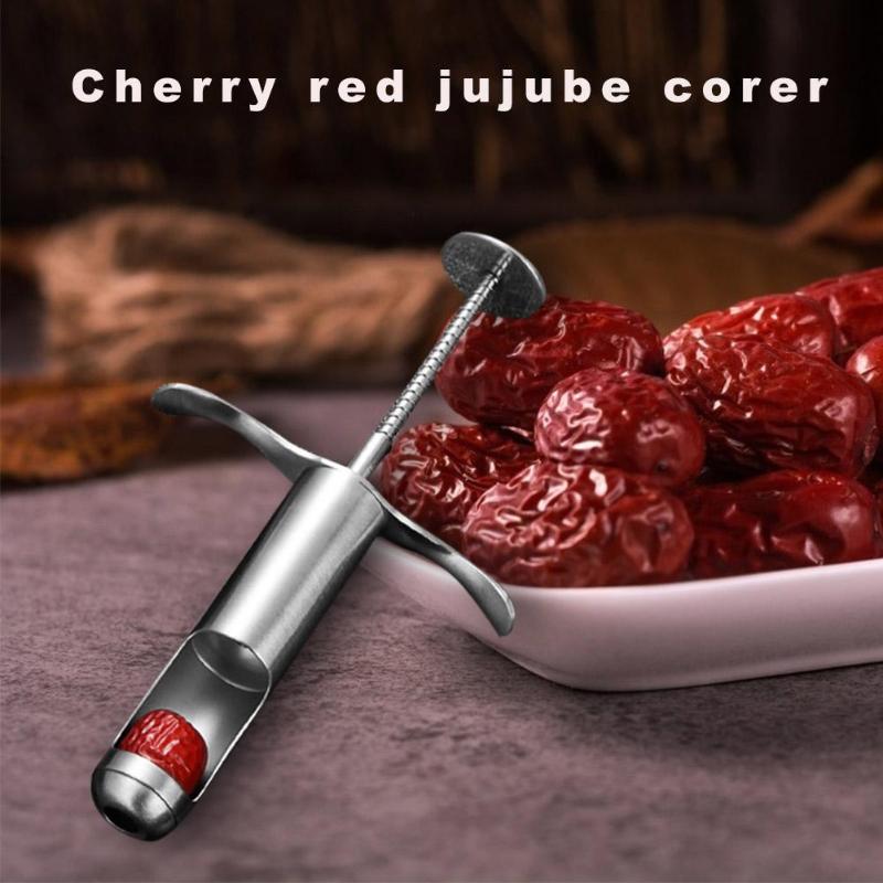 Stainless Steel Cherry Jujube Corer Pitter Fruit Kitchen Olive Core Gadget Stoner Remove Pit Tool Seed Push Out Fruit Tool