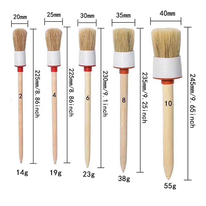 Washable Round Head Wooden Soft Brush Car Side Seam Detail Brush Cleaning Brush For Air Outlet Conditioner Interior Maintenance