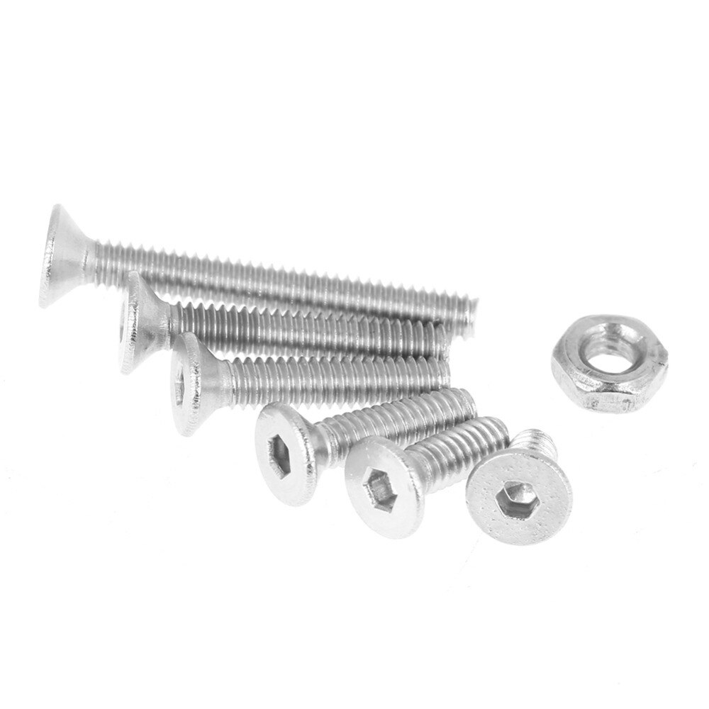 230pcs/set M2 Screws Nuts Set 304 Stainless Steel Flat Head Bolt Screws Nuts Assortment Kit Woodworking Tools Hardware