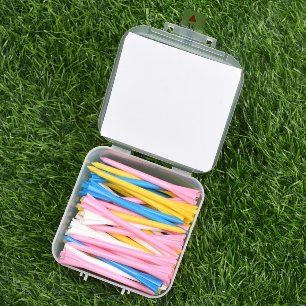 40 Stks/doos Golf Golf Tee Plastic 85Mm Onbreekbaar Plastic Golf Tees Duurzaam Stabiele Tees Golfbal Houder: 4 Colors
