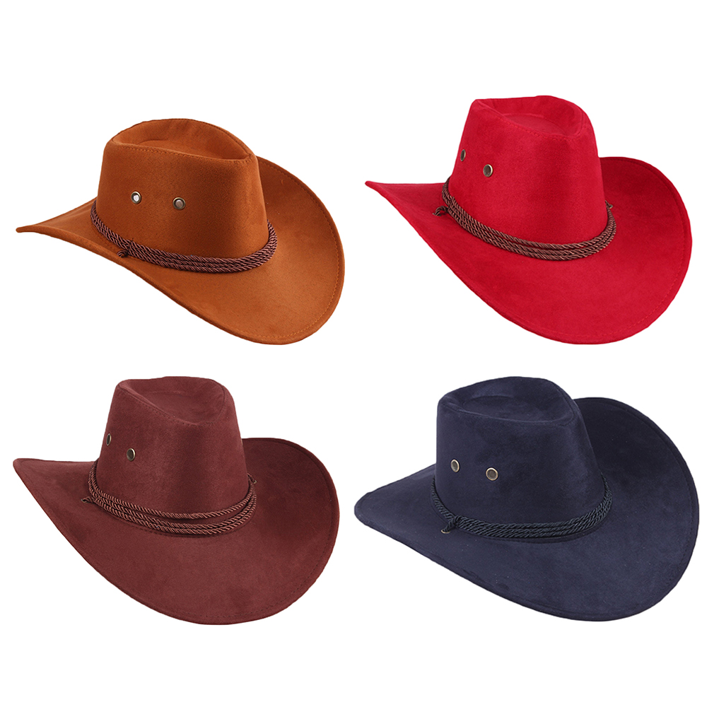 Retro western cowboy cowgirl hat herre ridehue bred skygge knusbar