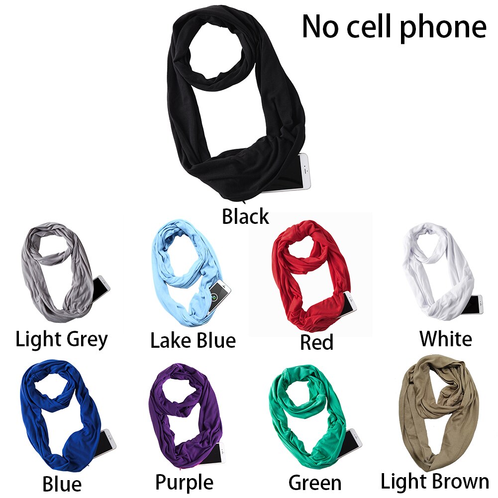 Effen Opslag Outdoor Loop Sjaal Met Ritsvak Flexibele Warm Houden Winddicht Vrouwen Winter Convertible Sjaal Lichtgewicht