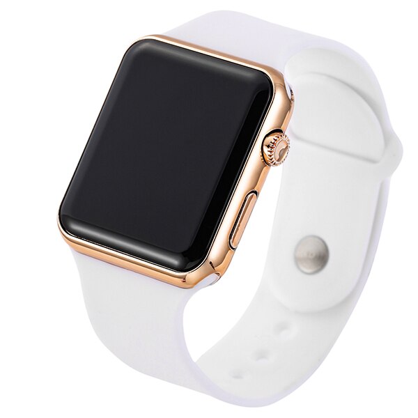 Sport casual ure mænd kvinder led silikone ur pink dejlig digital børn sports armbåndsur bayan kol saati: Hvid rose guld