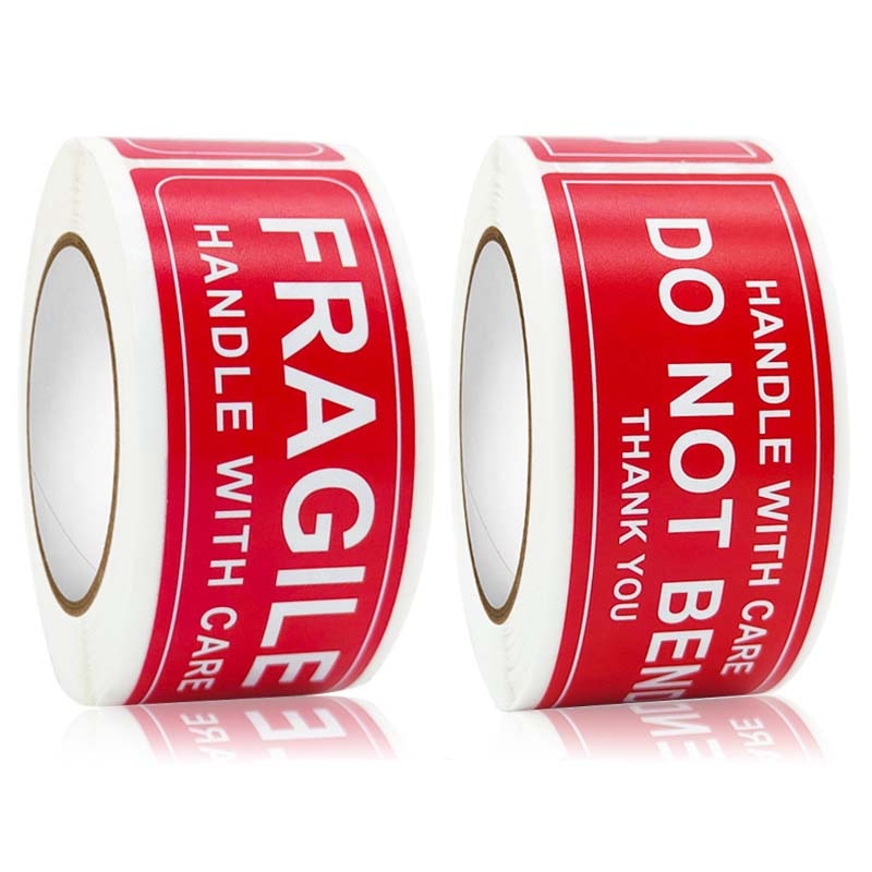 Warning Label Fragile Stickers for Goods Decoration 150Pcs/Roll Packing Labels Handle with Care Rectangular FRAGILE/DO NOT BEND