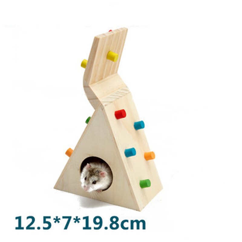 Puinen hamsterilelu hollantilainen sika puutalo pieni lemmikki keinu tunneli ponnahduslauta sokkelo kiipeily tikkaat hauska hamsterin lelu: Ht -003