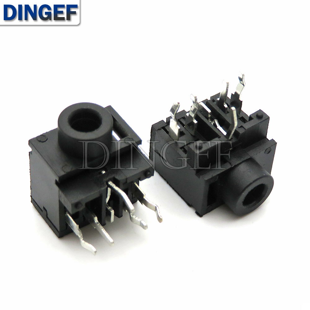 10 Uds 3,5mm 3F07 conector de Audio hembra de doble canal 5 pines DIP conector para auriculares rosa verde azul negro conector para auriculares: Oro