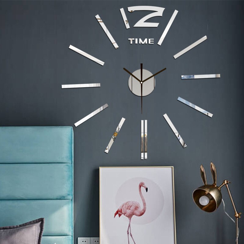 Modern Mini DIY Wall-Clock Sticker Mute Digital 3D Wall Clock Living Room Home Office Decor Christmas