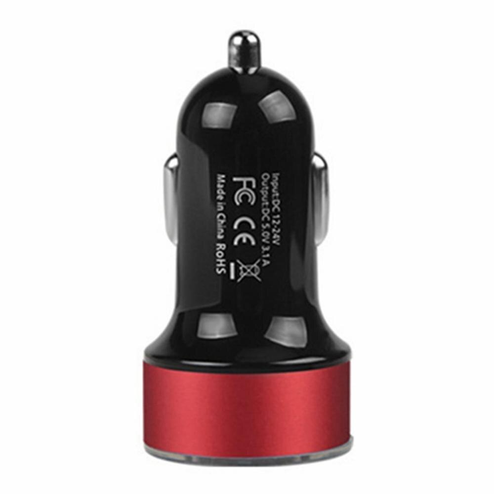 Quick Charge Mini Usb Autolader Dual Usb Snelle Lader Multifunctionele Usb Een Drag Twee Conversie Sigarettenaansteker Oplader: red