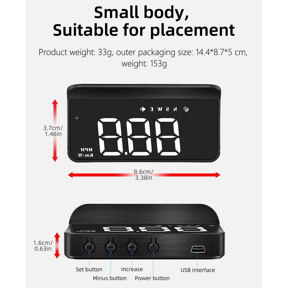 Head-Up Display Car HD GPS HUD KM/H RPM MPH Over Speed Alarm Projector