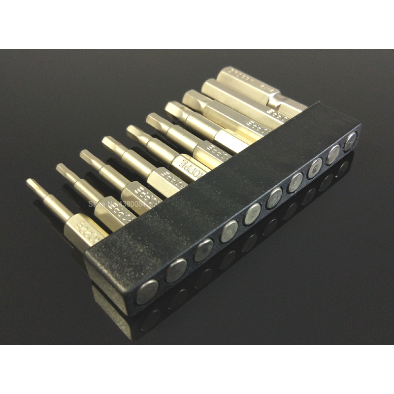10 Stuks Set Hex Schroevendraaier Boor Bits 1/4 "Hex Shank Magnetic Elektrische Driver Bits Handgereedschap Kit S2 50mm 5/64-5/16