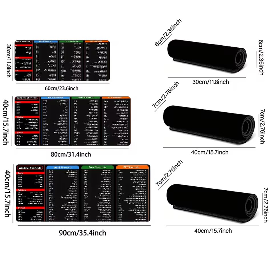 Python Shortcut Key Mouse Pad Large Anti-Slip Rubber Gaming MousePad Durable Desk Pad Thick Seam Edge Suitable For Office Gaming