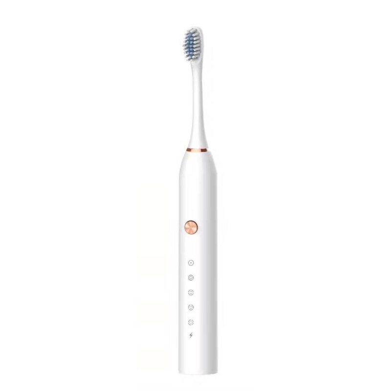 Battery Powered Sonic Electric Toothbrush With 2*Replacement Brushheads Soft Bristle 5 Modes IP65 Waterproof Adult Household