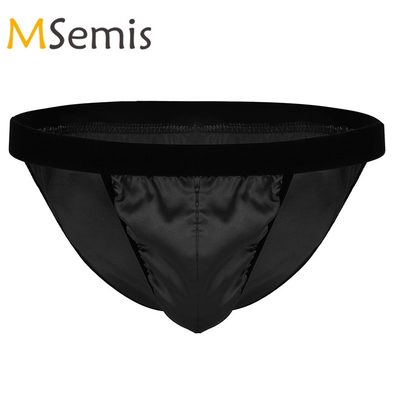 Swimwear Mens Shiny Swimsuits Bikini Thong Briefs Fabric Bulge Pouch Swimming Suit Low Rise High Cut Underwear Bikini Panties