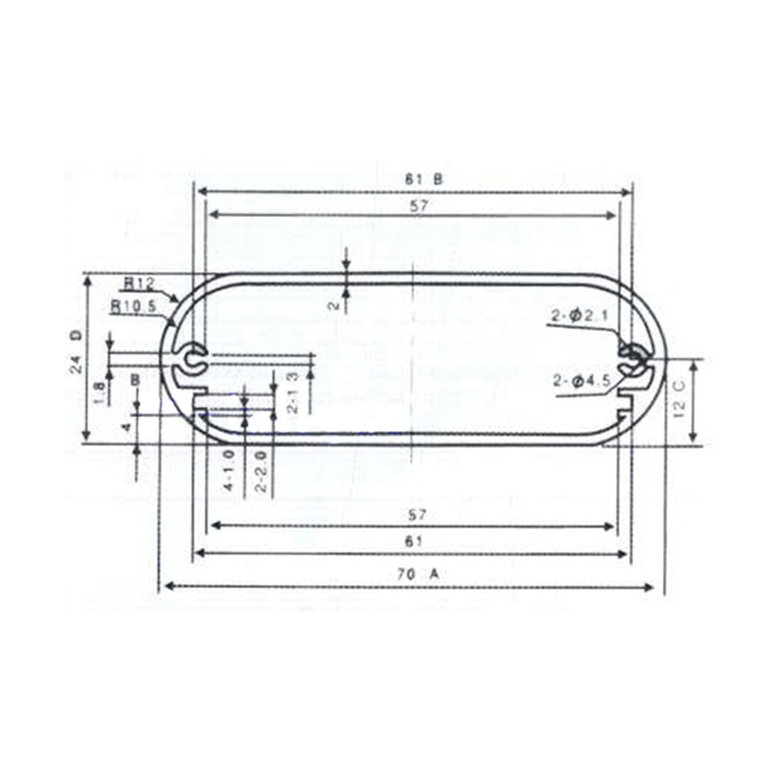 Aluminum Enclosure 24*70*110mm PCB Project Box Case Electronics Enclosure DIY