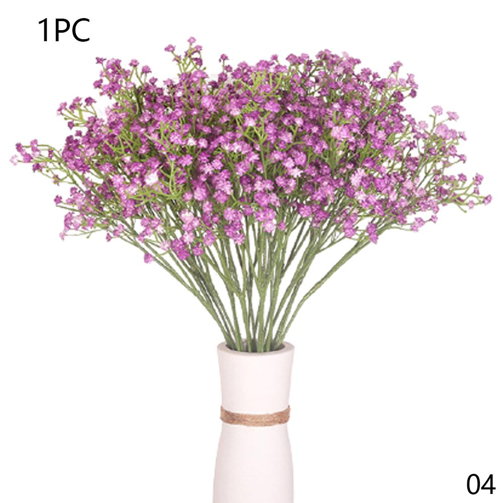 80 têtes bébé souffle artificiel gypsophile mariage fleur décoration de la maison anniversaire bricolage Photo accessoires mariage mariée Bouquets: Purple-80Heads