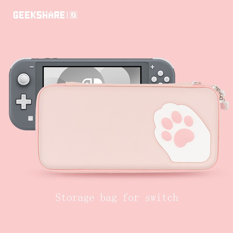 GeekShare-funda de silicona para nintendo Switch Lite, bolsa de almacenamiento CP con garra de gato, carcasa dura para NS Lite, accesorios para consola de juegos: pink for lite