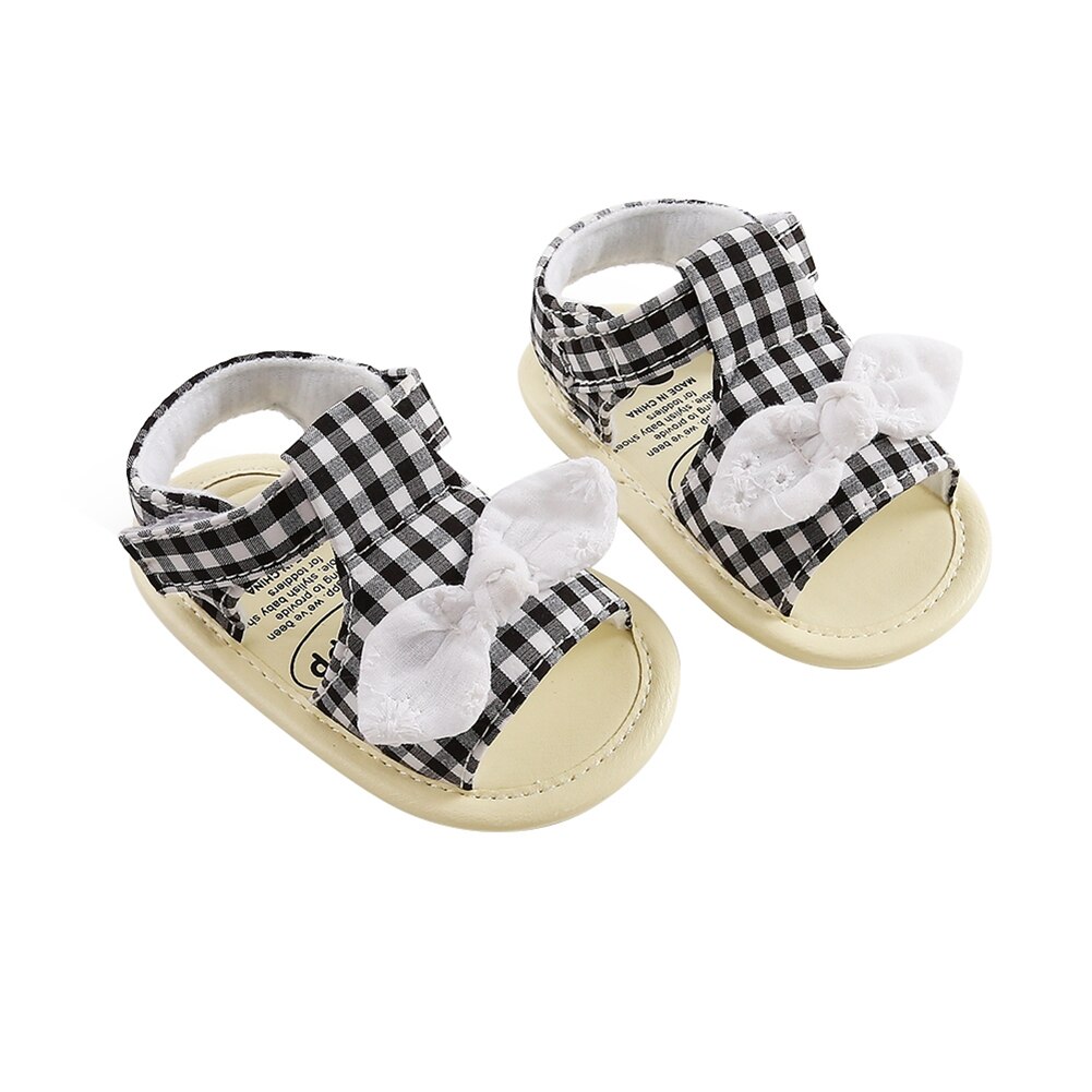 Cute Infant Baby Girls Summer Sandals Soft Sole Anti-Slip Bowknot Slippers First Walkers Shoes