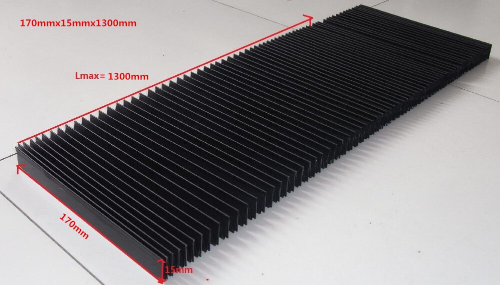 T7 flat profile protection bellow cover, 1300 mm x 170 mm x 15 mm