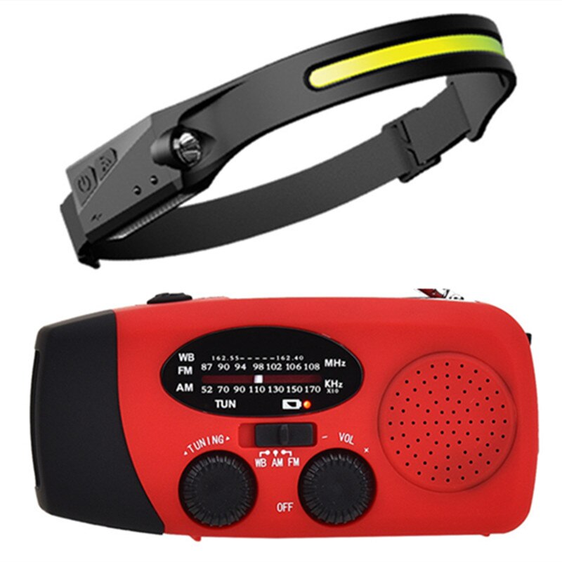 Solar Powered Radio Am/fm/noaa Weather Dynamo Led Flashlight Waterproof Outdoor Multifunctional Hand Radios Combination Headligh: Small Package