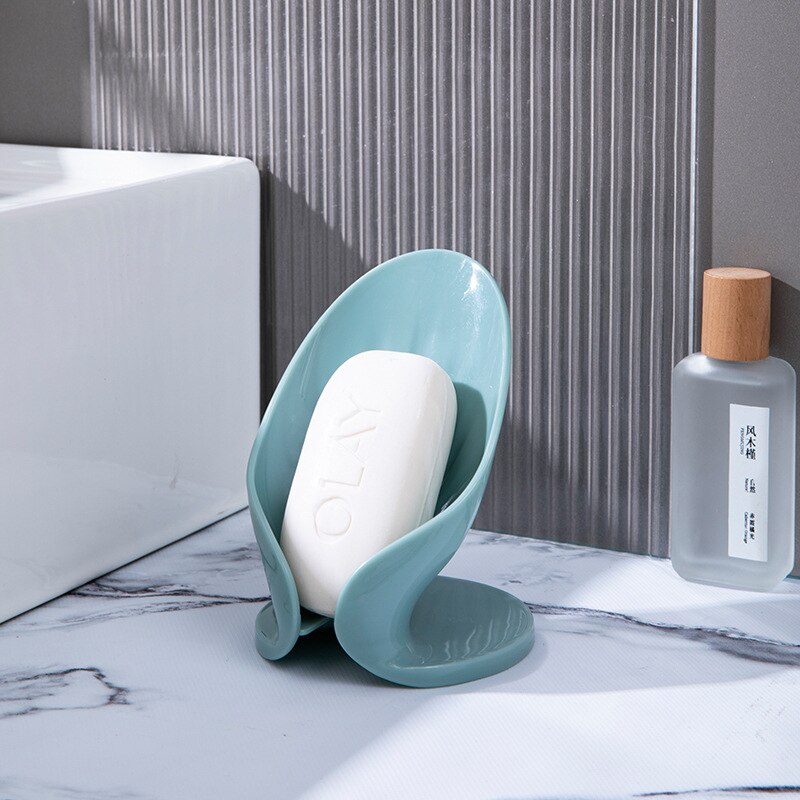 Boîte à Savon en Forme de Feuille avec Écoulement Porte-Savon, Accessoire de Salle de Bain, pour Toilette, Buanderie, Plateau de Support, Gadget, Fourniture de Lessive