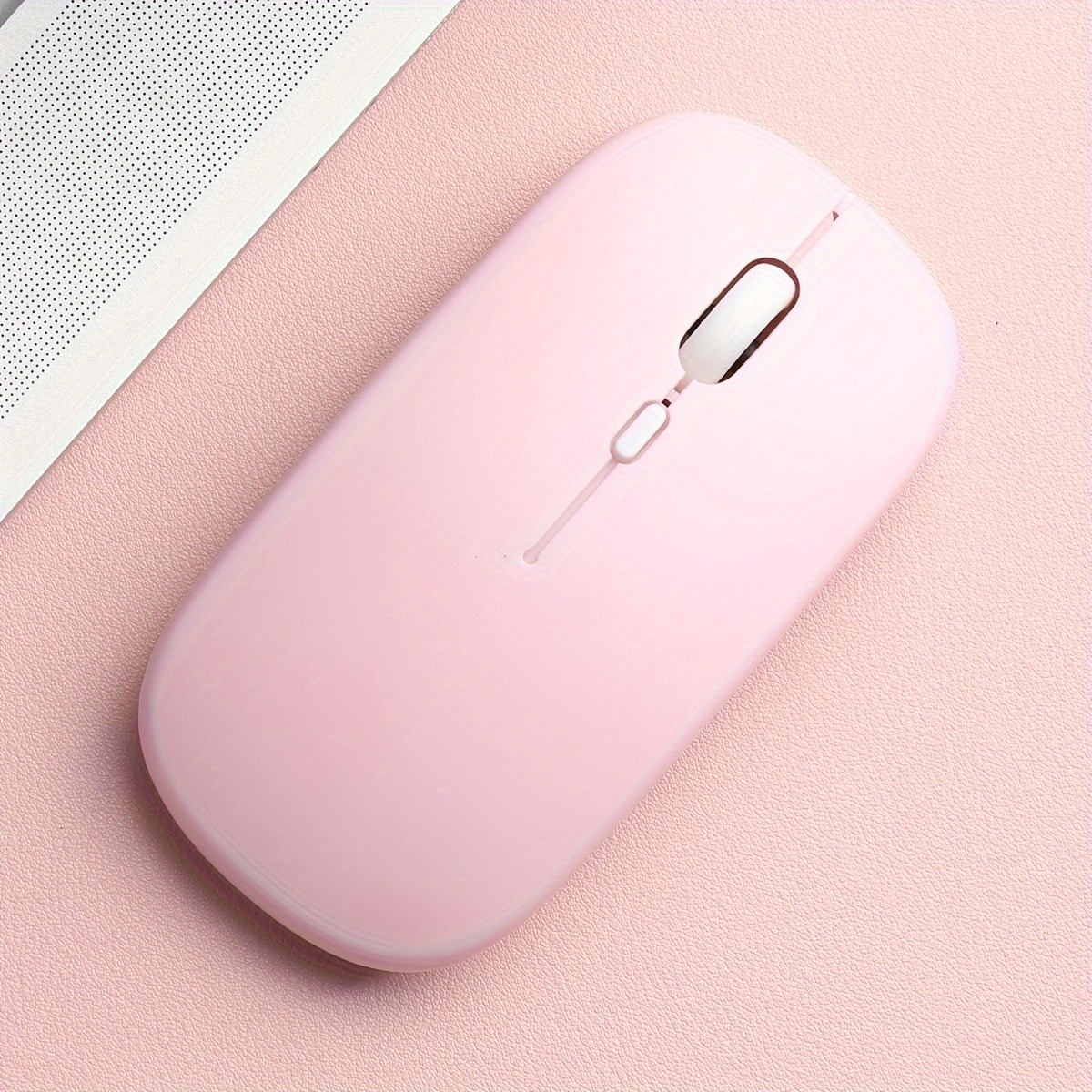 Wireless Dual Mode Mouse, Optical Mouse with Bluetooth and 2.4G connectivity, Ergonomic , Adjustable DPI for PC/Laptop: Pink
