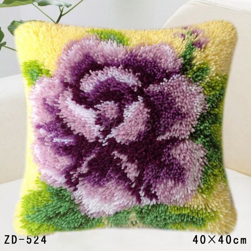 Flowers Grass Coarse Wool Latch Hook Kits DIY Cross Stitch Carpet Embroidery Plant Series Segment Embroidery DIY Rug Hooking Set